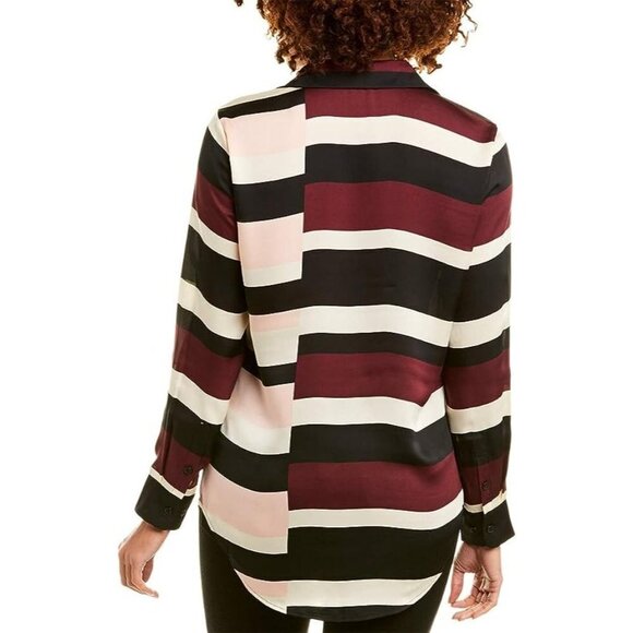 Equipment Essential Striped Colorblock Blouse Size S - Picture 2 of 14
